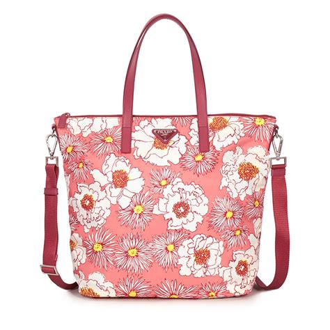 prada nylon tote rose fiore|prada totes farfetch.